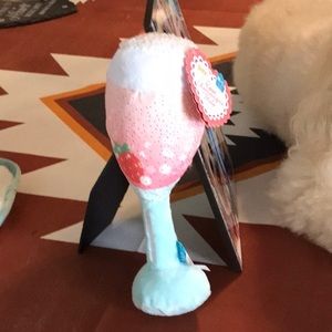 3/for $20 in a BUNDLE -BARK Rose Champagne Flute squeaker toy